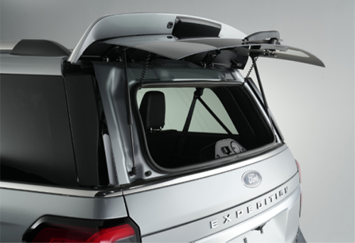 Engineered glass rear window opened