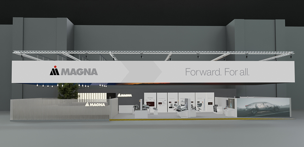 Magna booth at IAA Mobility 2025 in Munich, Germany