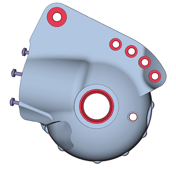Rear view of grey vehicle taillights on with fog in background