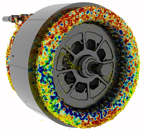 Rear view of grey vehicle taillights on with fog in background