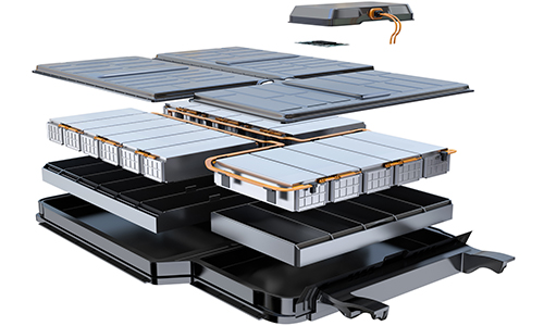 Rear view of grey vehicle taillights on with fog in background